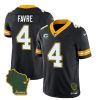 Men's Green Bay Packers #4 Brett Favre Black 2023 F.U.S.E. Home Patch And 1-Star C Patch Vapor Untouchable Limited Stitched Jersey - Custom Name