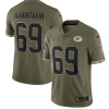Men's Green Bay Packers #69 David Bakhtiari Olive 2022 Salute To Service Limited Stitched Jersey - Custom Name