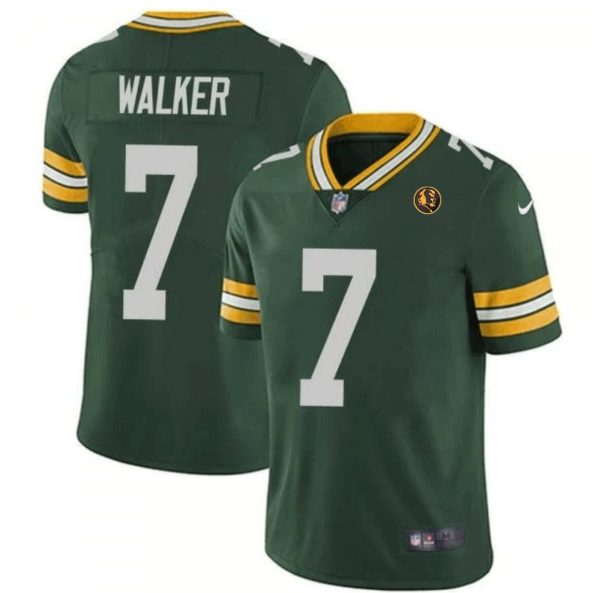 Men's Green Bay Packers #7 Quay Walker Green Vapor Limited Throwback Stitched Football Jersey - Custom Name