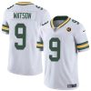 Men's Green Bay Packers #9 Christian Watson White Vapor Limited Throwback Stitched Football Jersey - Custom Name