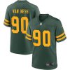 Men's Green Bay Packers #90 Lukas Van Ness Green Stitched Game Jersey - Custom Name