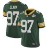 Men's Green Bay Packers #97 Kenny Clark Green NFL 2021 Super Bowl LV Stitched Jersey - Custom Name