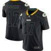 Men's Green Bay Packers ACTIVE PLAYER Custom Black Lights Out Color Rush Limited Stitched Jersey - Custom Name