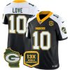 Men's Green Bay Packers ACTIVE PLAYER Custom Black White 2023 F.U.S.E. Home Patch 13 Time World Champions Vapor Untouchable Limited Football Stitched Jersey - Custom Name