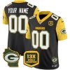Men's Green Bay Packers ACTIVE PLAYER Custom Cheese Black 2024 F.U.S.E. Home Patch 13 Time World Champions Vapor Untouchable Limited Stitched Football Jersey - Custom Name