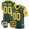 Men's Green Bay Packers ACTIVE PLAYER Custom Cheese Green 2024 F.U.S.E. Home Patch 13 Time World Champions Vapor Untouchable Limited Stitched Football Jersey - Custom Name