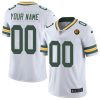 Men's Green Bay Packers Active Player Custom White With John Madden Patch Vapor Limited Stitched Football Jersey - Custom Name