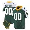 Men's Green Bay Packers Customized Green White 2023 F.U.S.E. Home Patch Vapor Untouchable Limited Stitched Jersey - Custom Name