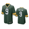 Men's Green Bay Packers V9 Christian Watson Green Stitched Football Jersey - Custom Name