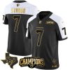 Men's Houston Texans #7 C.J. Stroud Black White Golden 2023 F.U.S.E. With AFC South Champions Patch And Team Logo Patch Limited Stitched Football Jersey  - Custom Name