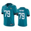 Men's Jacksonville Jaguars #79 Luke Fortner Teal Vapor Untouchable Limited Stitched Jersey - Custom Name