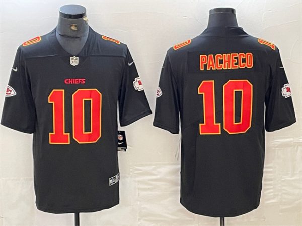 Men's Kansas City Chiefs #10 Isiah Pacheco Black Vapor Untouchable Limited Stitched Football Jersey - Custom Name