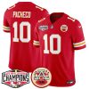 Men's Kansas City Chiefs #10 Isiah Pacheco Red F.U.S.E. 2024 AFC West Division Champions Vapor Limited Stitched Football Jersey  - Custom Name