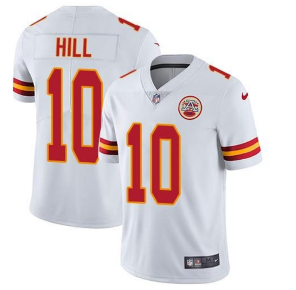 Men's Kansas City Chiefs #10 Tyreek Hill White Vapor Untouchable Limited Stitched NFL Jersey - Custom Name