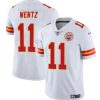 Men’s Kansas City Chiefs #11 Carson Wentz White Vapor Untouchable Limited Stitched Football Jersey - Custom Name