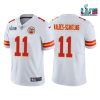 Men’s Kansas City Chiefs #11 Marquez Valdes-Scantling White Super Bowl LVII Patch Vapor Untouchable Limited Stitched Jersey - Custom Name