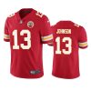 Men's Kansas City Chiefs #13 Nazeeh Johnson Red Vapor Untouchable Limited Stitched Football Jersey - Custom Name