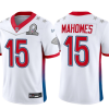 Men's Kansas City Chiefs #15 Patrick Mahomes 2022 White Pro Bowl Stitched Jersey - Custom Name
