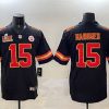 Men's Kansas City Chiefs #15 Patrick Mahomes Black 2025 Super Bowl LIX Patch Vapor Untouchable Limited Stitched Football Jersey  - Custom Name