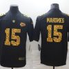 Men's Kansas City Chiefs #15 Patrick Mahomes Black NFL 2020 Leopard Print Fashion Limited Stitched Jersey  - Custom Name