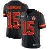 Men's Kansas City Chiefs #15 Patrick Mahomes Black NFL 2021 Super Bowl LV Stitched Jersey  - Custom Name