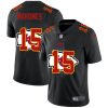 Men's Kansas City Chiefs #15 Patrick Mahomes Black NFL Shadow Logo Limited Stitched Jersey - Custom Name