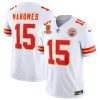 Men’s Kansas City Chiefs #15 Patrick Mahomes White 2024 F.U.S.E. With Patch And 4-star C Patch Vapor Untouchable Limited Stitched Jersey  - Custom Name