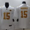 Men's Kansas City Chiefs #15 Patrick Mahomes White NFL 2020 Leopard Print Fashion Limited Stitched Jersey - Custom Name