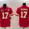 Men's Kansas City Chiefs #17 Mecole Hardman Red 2025 Super Bowl LIX Patch Vapor Untouchable Limited Stitched Football Jersey  - Custom Name