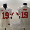 Men's Kansas City Chiefs #19 Kadarius Toney White 2025 Super Bowl LIX Patch Vapor Untouchable Limited Stitched Football Jersey - Custom Name