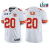 Men’s Kansas City Chiefs #20 Justin Reid White Super Bowl LVII Patch Vapor Untouchable Limited Stitched Jersey - Custom Name