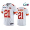 Men’s Kansas City Chiefs #21 Trent McDuffie White Super Bowl LVII Patch Vapor Untouchable Limited Stitched Jersey  - Custom Name