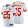 Men's Kansas City Chiefs #25 Clyde Edwards-Helaire White NFL 2021 Super Bowl LV Stitched Jersey  - Custom Name