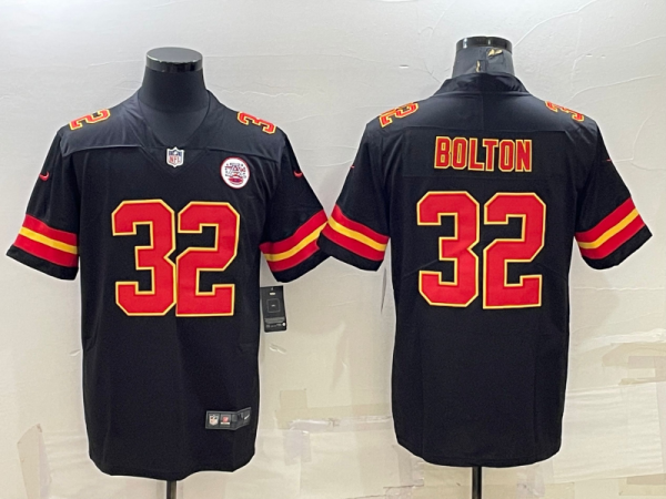 Men's Kansas City Chiefs #32 Nick Bolton Black Vapor Untouchable Limited Stitched Football Jersey - Custom Name