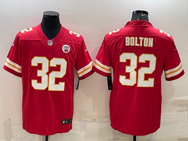 Men's Kansas City Chiefs #32 Nick Bolton Red Vapor Untouchable Limited Stitched Football Jersey - Custom Name