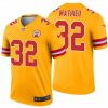 Men's Kansas City Chiefs #32 Tyrann Mathieu Gold Inverted Legend Stitched Jersey - Custom Name