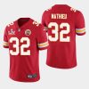 Men's Kansas City Chiefs #32 Tyrann Mathieu Red NFL 2021 Super Bowl LV Stitched Jersey  - Custom Name