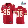 Men’s Kansas City Chiefs #35 Jaylen Watson Red Super Bowl LVII Patch Vapor Untouchable Limited Stitched Jersey - Custom Name
