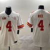 Men's Kansas City Chiefs #4 Rashee Rice White 2025 Super Bowl LIX Patch Vapor Untouchable Limited Stitched Football Jersey - Custom Name