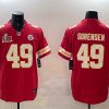 Men's Kansas City Chiefs #49 Daniel Sorensen Red 2025 Super Bowl LIX Patch Vapor Untouchable Limited Stitched Football Jersey  - Custom Name