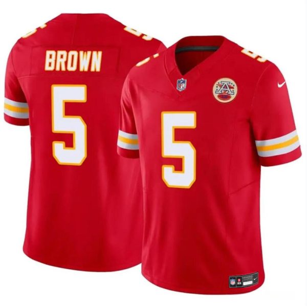Men’s Kansas City Chiefs #5 Hollywood Brown Red 2023 F.U.S.E Vapor Untouchable Limited Stitched Football Jersey  - Custom Name