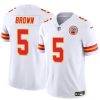 Men’s Kansas City Chiefs #5 Hollywood Brown White 2023 F.U.S.E Vapor Untouchable Limited Stitched Football Jersey  - Custom Name