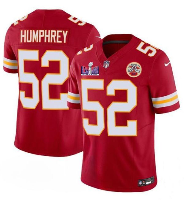 Men's Kansas City Chiefs #52 Creed Humphrey Red F.U.S.E. Super Bowl LVIII Patch Vapor Untouchable Limited Stitched Football Jersey  - Custom Name