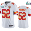 Men’s Kansas City Chiefs #52 Creed Humphrey White Super Bowl LVII Patch Vapor Untouchable Limited Stitched Jersey  - Custom Name