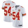 Men's Kansas City Chiefs #54 Damien Wilson White NFL 2021 Super Bowl LV Stitched Jersey  - Custom Name