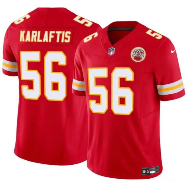 Men’s Kansas City Chiefs #56 George Karlaftis Red 2024 F.U.S.E Vapor Untouchable Limited Stitched Football Jersey  - Custom Name