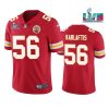 Men’s Kansas City Chiefs #56 George Karlaftis Red Super Bowl LVII Patch Vapor Untouchable Limited Stitched Jersey - Custom Name