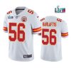 Men’s Kansas City Chiefs #56 George Karlaftis White Super Bowl LVII Patch Vapor Untouchable Limited Stitched Jersey  - Custom Name