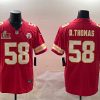 Men's Kansas City Chiefs #58 Derrick Thomas Red 2025 Super Bowl LIX Patch Vapor Untouchable Limited Stitched Football Jersey  - Custom Name