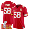 Men's Kansas City Chiefs #58 Derrick Thomas Red F.U.S.E. 24 25 Super Bowl LIX Vapor Untouchable Limited Stitched Football Jersey  - Custom Name
